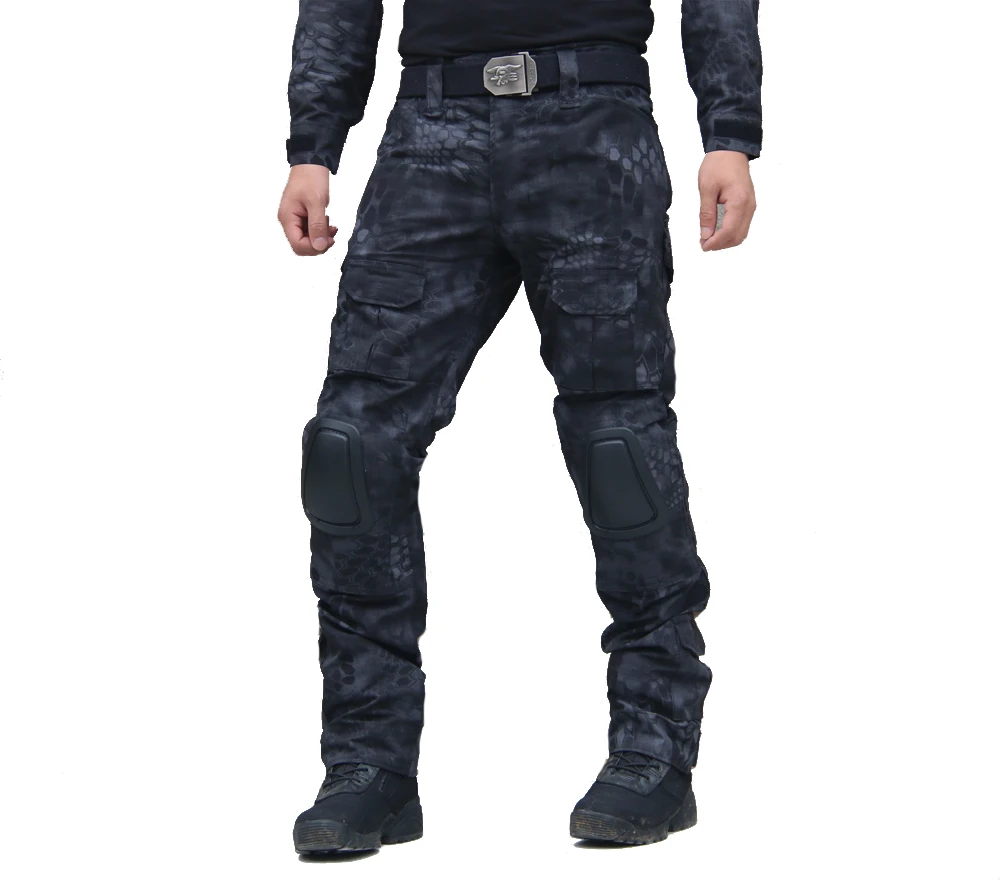 TAK YIYING Airsoft Tactical Integrated Battle Pants With Knee Pads Camo
