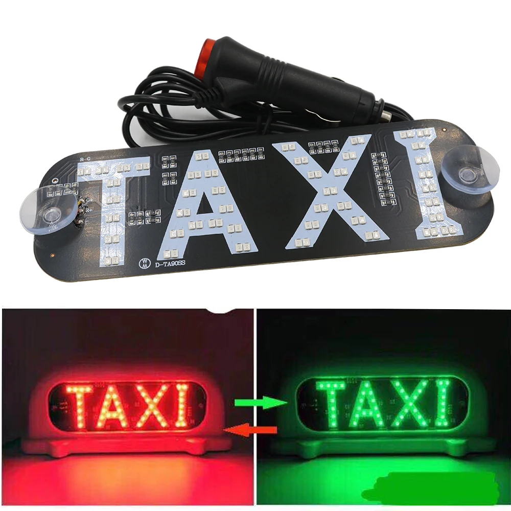 

Y 1X Taxi Top Dual Color Car Taxi Light Windscreen Cab indicator Sign Signal Red And Green All In One Switch Lighter Charger 12V