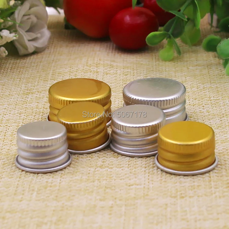 

50/100pcs 18/20/24/28R Aluminum Screw Cap Lid for Plastic Cosmetic Liquid Bottles Makeup Refillable Containers In Gold/Silver