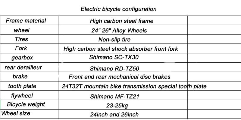 Cheap 21 speed electric bicycle folding electric bike 24 and 26inch lithium battery folding mountain bike Adults electric bike 12