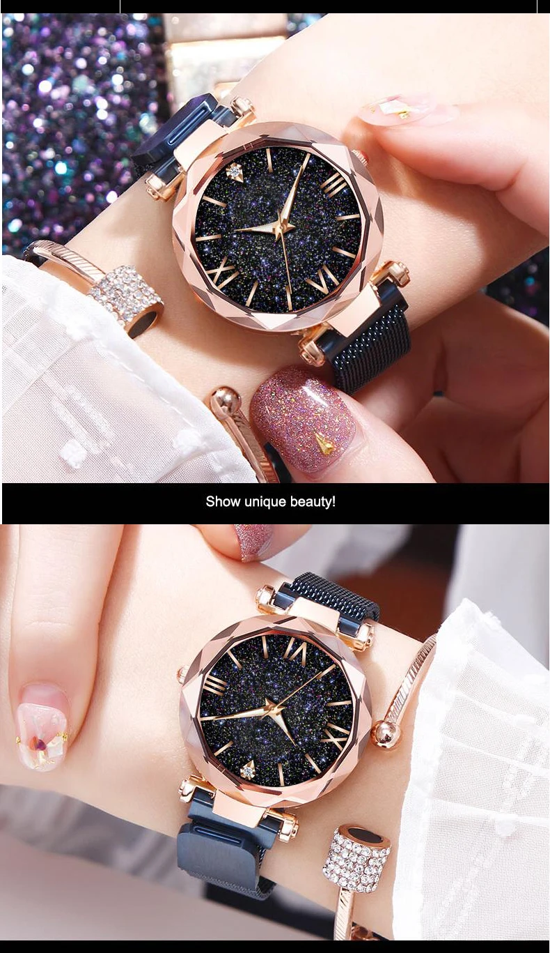 Dropshipping Luxury Women Watches Magnetic Starry Sky Female Clock Quartz Wristwatch Fashion Ladies Wrist Watch Relogio Feminino