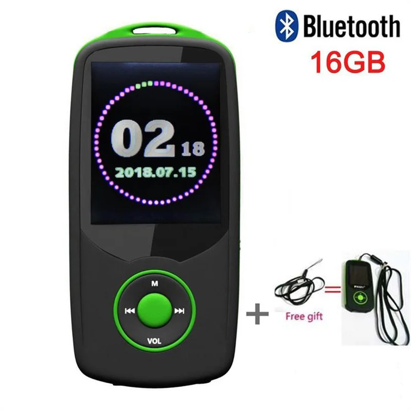 

Original RUIZU X06 Bluetooth Sports MP4 music Player, 16G 1.8Inch Screen 100hours high quality lossless Recorder Walkman Green