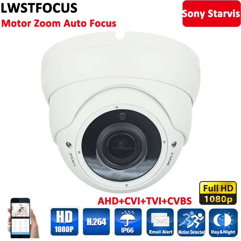 

LWSTFOCUS Full HD 1080P AHDH Camera Motorized Zoom lens 2.8mm-12mm 2.1MP Waterproof IR Dome Camera AHD/CVI/TVI/ANALOG 4 IN 1