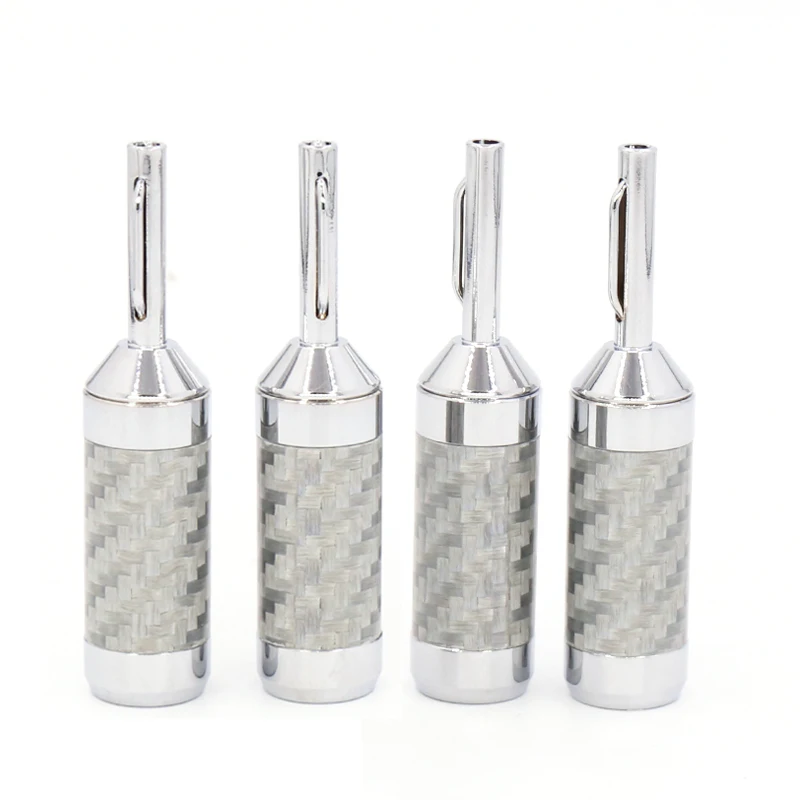 

Free shipping Hi-end loudspeaker cable Banana Jack High Quality Carbon Fiber Rhodium Plated Speaker Cable connetor Plug