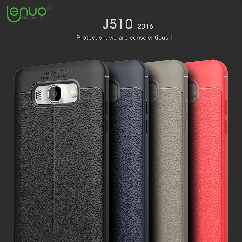 For Samsung J5 2016 Case Lenuo Luxury Litchi Pattern Silicone TPU Back Cover Soft Phone Galaxy J510 phone shell |