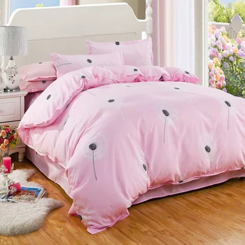 

Flower Pattern Bed Sheet Children Student Dormitory Bed Linings Cartoon 4pcs Pillowcases Cover Set Bedding Sets
