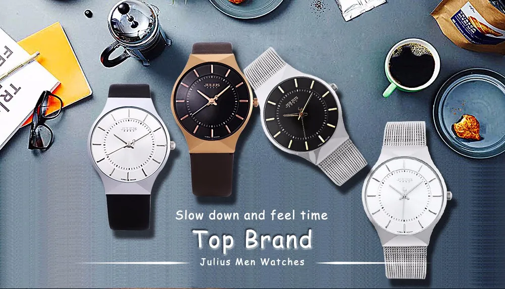 Julius Men Watch Stainless Steel Band Analog Display Quartz Wristwatch (1)