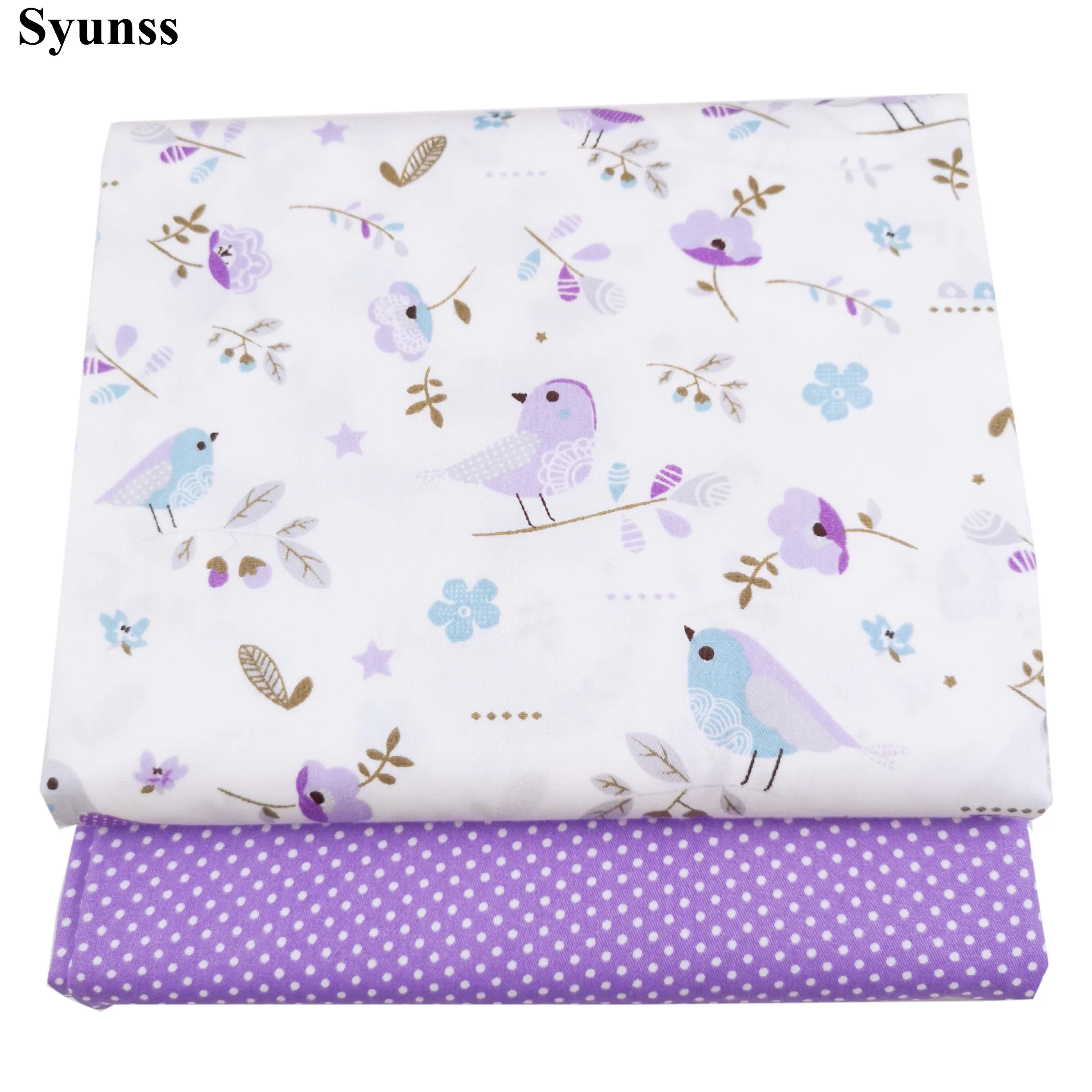 

Syunss Diy Patchwork Cloth For Quilting Baby Cribs Cushions Dress Sewing Tissus Purple Floral Dot Printed Cotton Fabric Tecido