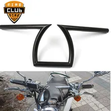 Черный Руль Z Bar 8-3/" Rise 22 мм 7/8" для Honda Bobber для Yamaha для Kawasaki Для Suzuki для Harley