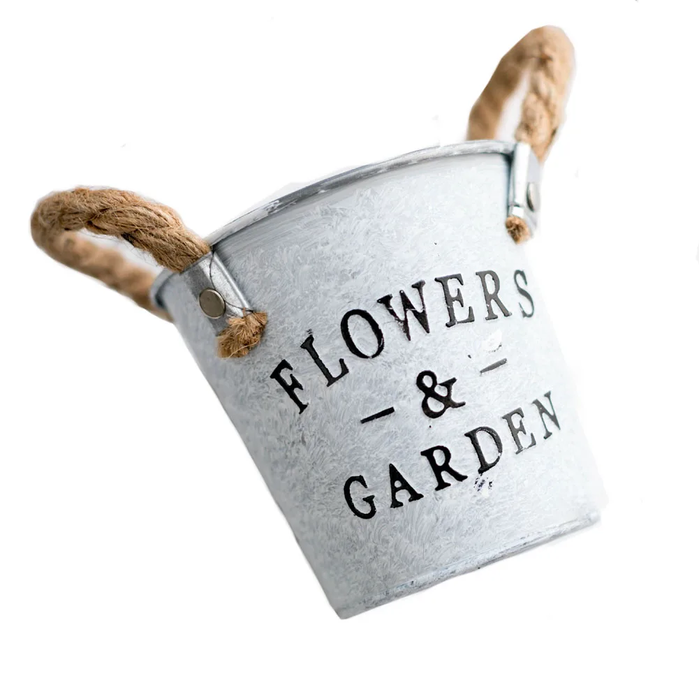 

Rustproof Photo Props Letters Design Vintage Desktop Anti-Corrosion Gifts Garden Metal Iron Balcony Decor Retro Flower Pot