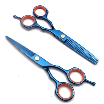 

5.5" 16cm Stainless Blue Customize Logo Straight Scissors Thinning Shears Pet Scissors Animal Shears Dog Grooming Scissors C1004