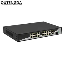 16 портов POE коммутатор с 16 POE портами 2 гигабитный Uplink 1*1000 Мбит/с SFP 802.3AF/AT стандартный POE коммутатор питание к ip-камере маршрутизатор