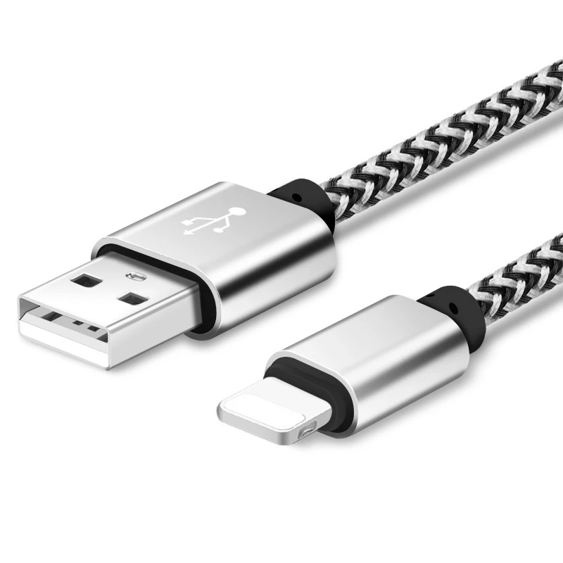 Beste Metalen Gevlochten USB Data Sync Oplaadkabel Voor iPhone 6 6 s 7 8 Plus X 5 5 s SE snelle Telefoon Oplader USB Kabel 2 m 3 m Voor iPad 4 5 6