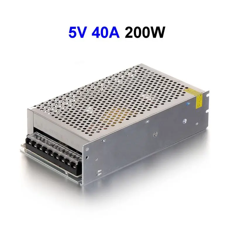 

5pcs DC5V 40A 200W Switching Power Supply Adapter Driver Transformer For 5050 5730 5630 3528 LED Rigid Strip Light