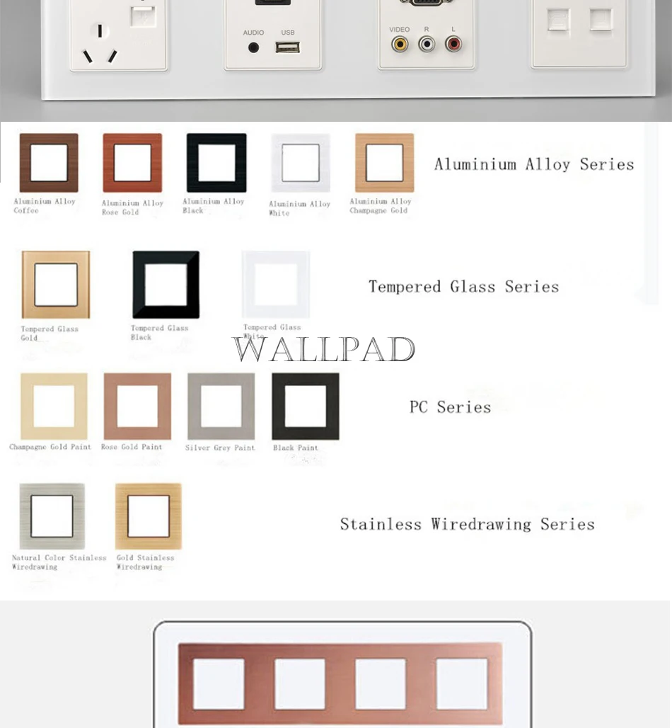 Для разъема HDMI USB розетка Wallpad с украшением в виде кристаллов Стекло Панель 110 V-250 V 10A-16A HDMI USB 3,0 QI Беспроводная зарядка розетки