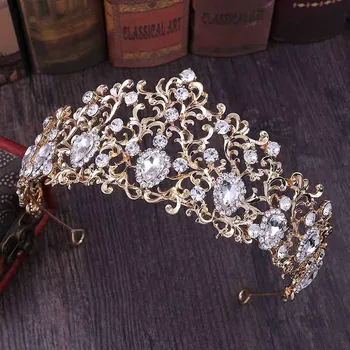 

FORSEVEN Red/Gold/Silver Color Women Bridal Bride Wedding Hair Jewelry Leaf Shining Crystal Tiaras Crowns de Noiva Headpieces