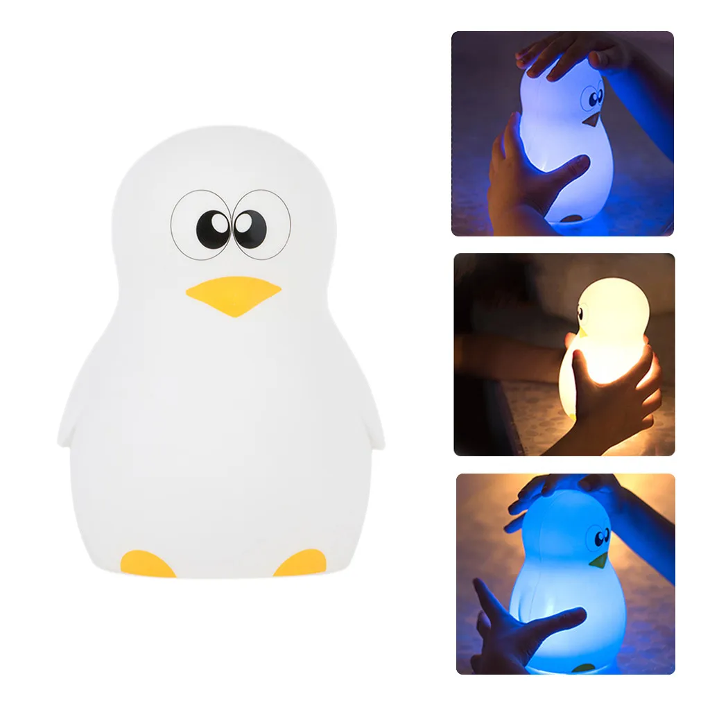 

Focos Led Techo 2019 New Shelves Novel Lovely Penguin Night Light Children Bedroom Decor Mini LED Lamp Bulb Car Lamp