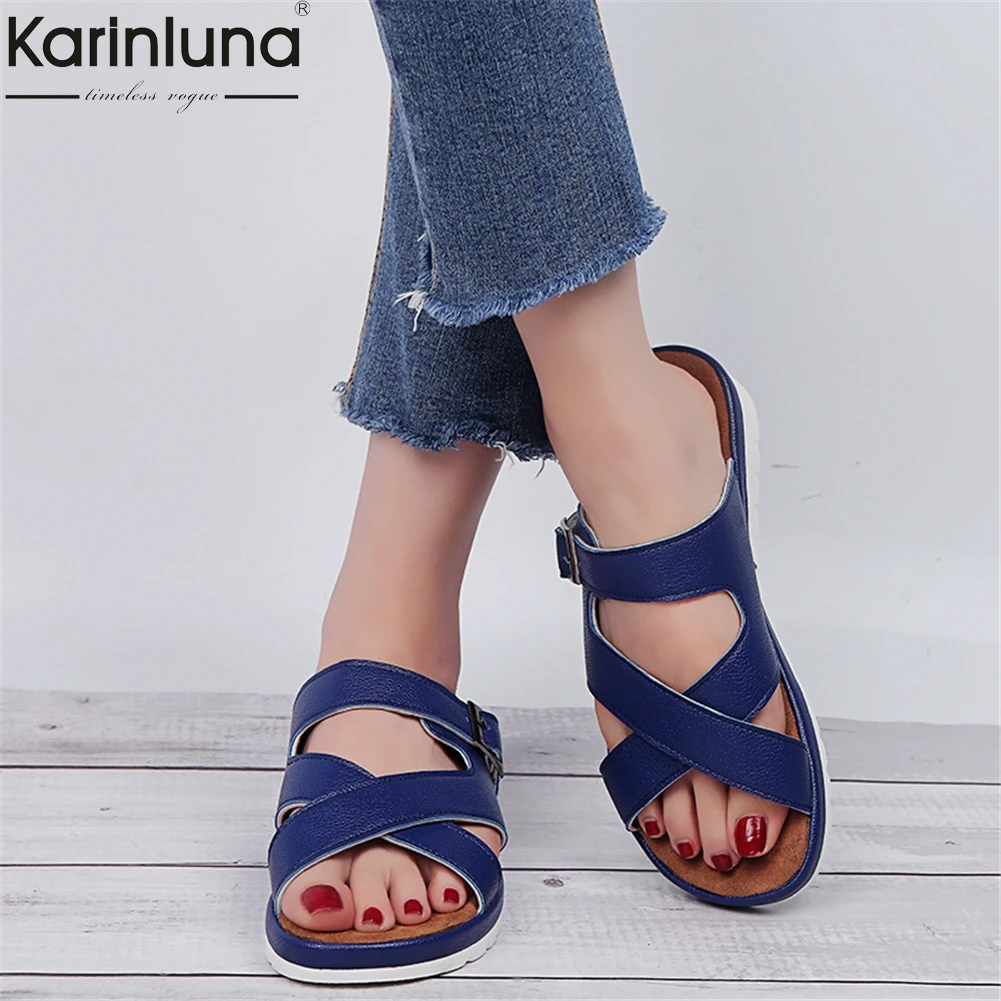 

Leisure big Size 43 Vacation Sandals women Flat Comfortable Summer Casual Women Shoes Soft Sole 2019 Sandals Woman shoes