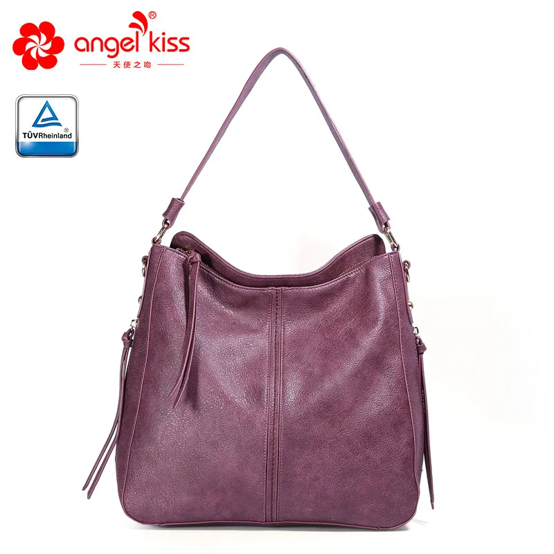Большая сумка на плечо, женская сумка Хобо, дизайнерские сумки, синтетическая моющаяся кожа, тоут, женские сумки-мессенджеры, женские сумки с верхней ручкой - Цвет: Purple