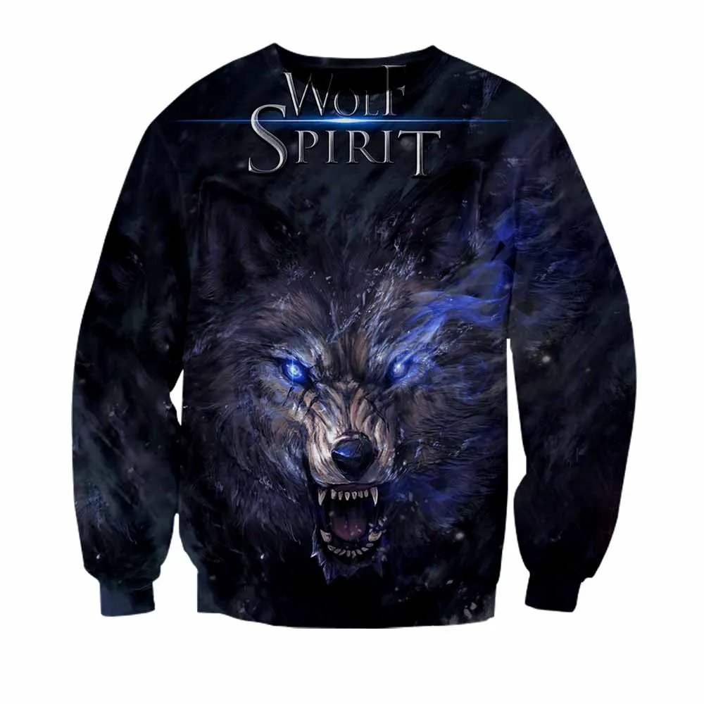 Wolf Tiger Wolf Speirit Mens Hoodie Sweatshirts Hip Hop streetwear personality oversized Tracksuits Spring men Kids Sweatshirt