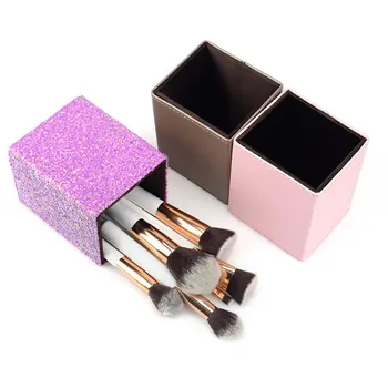 

Makeup Tube PU Travel Makeup Brushes Kit Holder Convenient Portable Leather Cup Natural Hair Synthetic