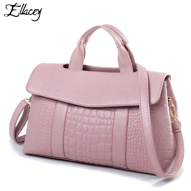 ФОТО 2016 Elegant Designer Handbags For Women Crocodile Pattern Large Capacity Women Bag Ladies Casual PU Leather Shoulder Bags