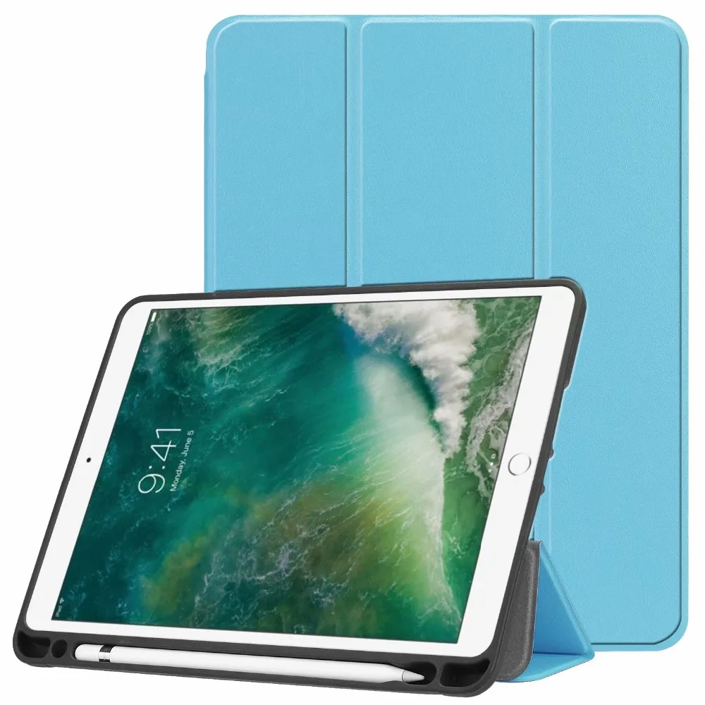 For iPad Pro 10.5 Case TPU Leather Slim Smart Cover With Pencil Holder Auto Sleep/Wake up For Apple iPad Pro 10. 5 inch New