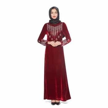 

Muslim women Long sleeve hijab Dress maxi abaya jalabiya islamic women dress clothing robe kaftan Moroccan fashion embroidey