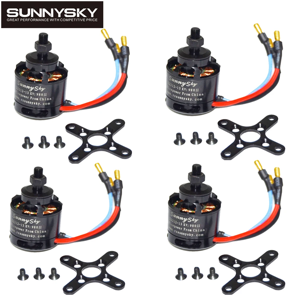 4set/lot SUNNYSKY X2212 KV980 Outrunner Brushless Motor for Multi rotorin Parts & Accessories