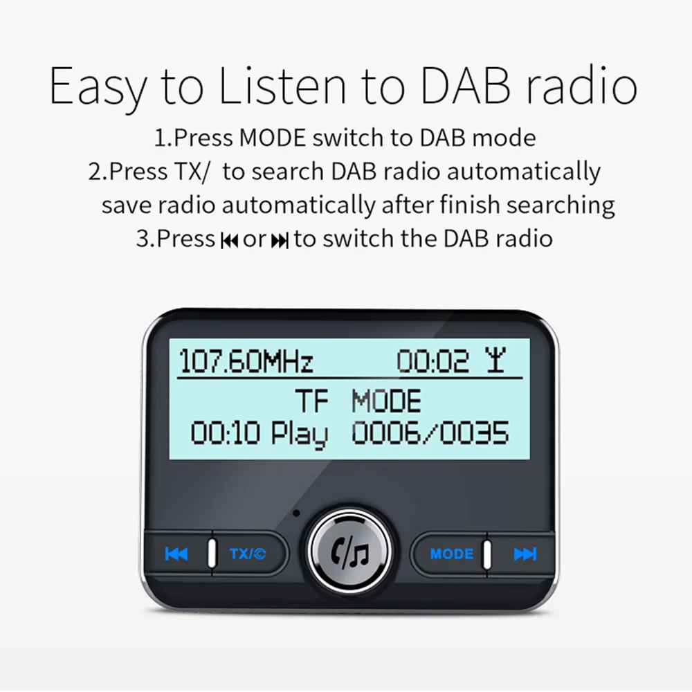 Автомобильный радиоприемник DAB с антенной fm передатчик Bluetooth 4 2 Handfree комплект Aux