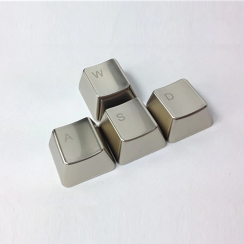 

Silver Metal Keycaps WASD Keyset Key Caps For Cherry MX Switches Mechanical Keyboard Metal Keycaps