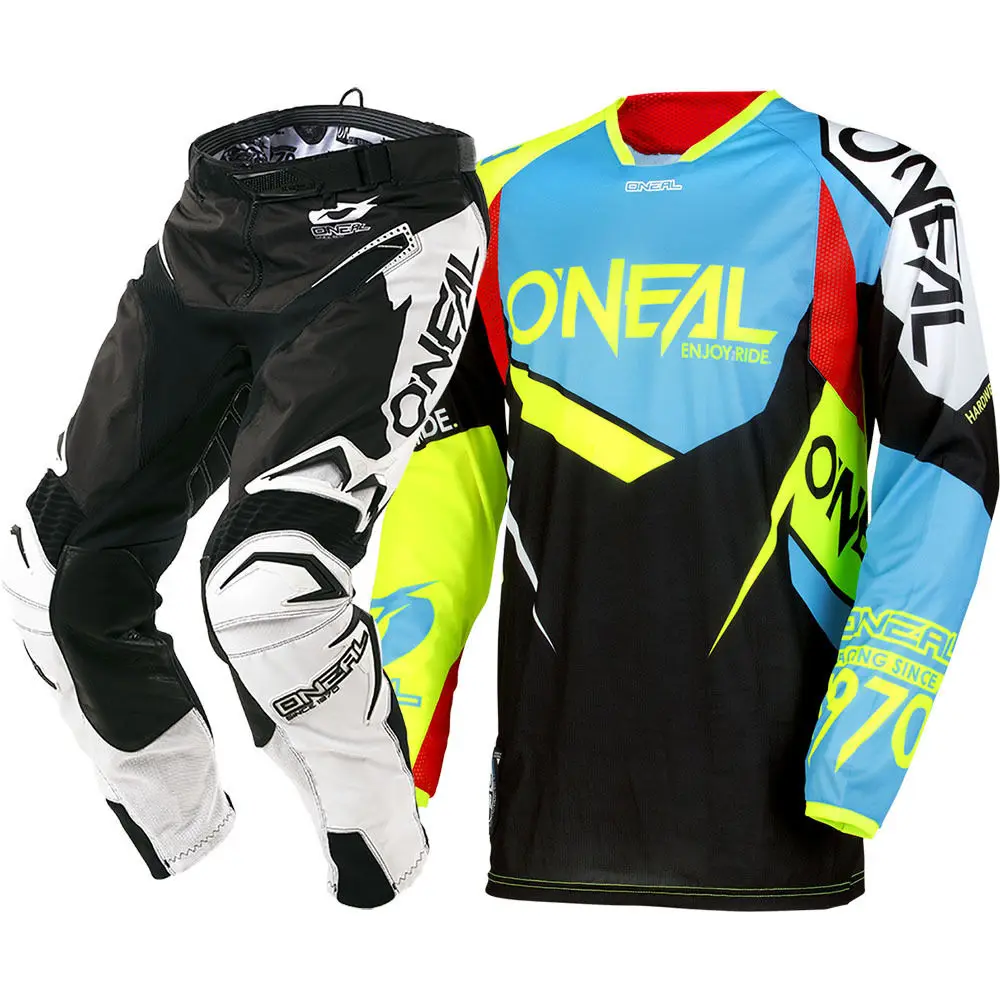

Off-Road MX Hardwear Flow-True Blue Hi-Viz Jersey Pants Motocross Motorcycle Protective Gear Set