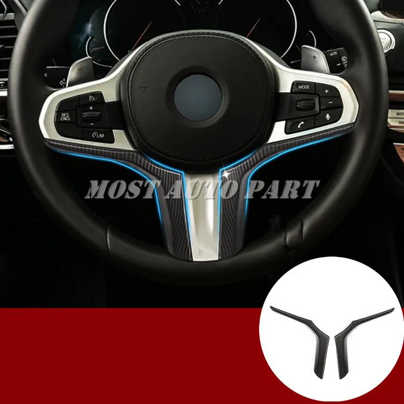 Carbon Fiber Style Steering Wheel Trim Cover For BMW X3 X4 G01 G02 2018