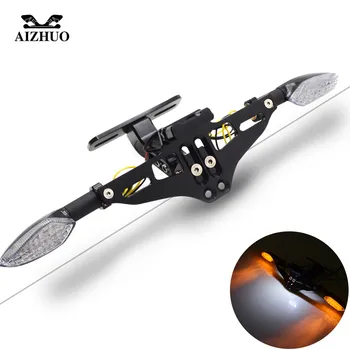

Motorcycle License Plate Holder Signal Lights FOR kawasaki ninja 250r yamaha ybr 125 xjr 1300 honda cb600 tracer 900 cbr 600 f4