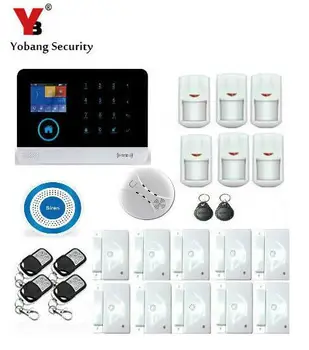 

Yobang Security WiFi 3G RFID Wireless Smart Home Security Alarm System 3G Alarm Apps Control with PIR Motion Sensor Smoke Alarm