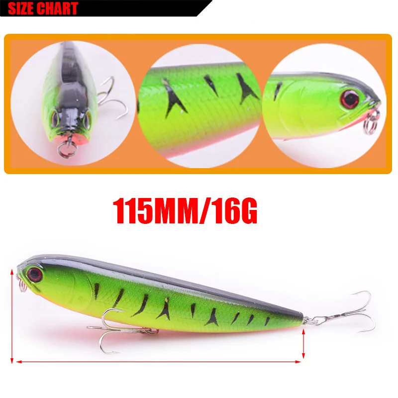 WDAIREN Topwater Hard Pencil Lure 11.5cm 16g Fishing Wobblers Crankbait  Artificial Bait Floating Rout Bass Isca Pike Lures