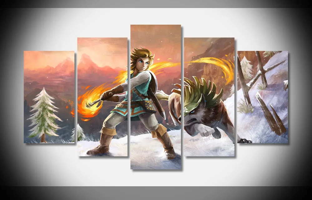 

9052 the legend of zelda breath of the wild Poster Framed Gallery wrap art print home wall decor wall picture