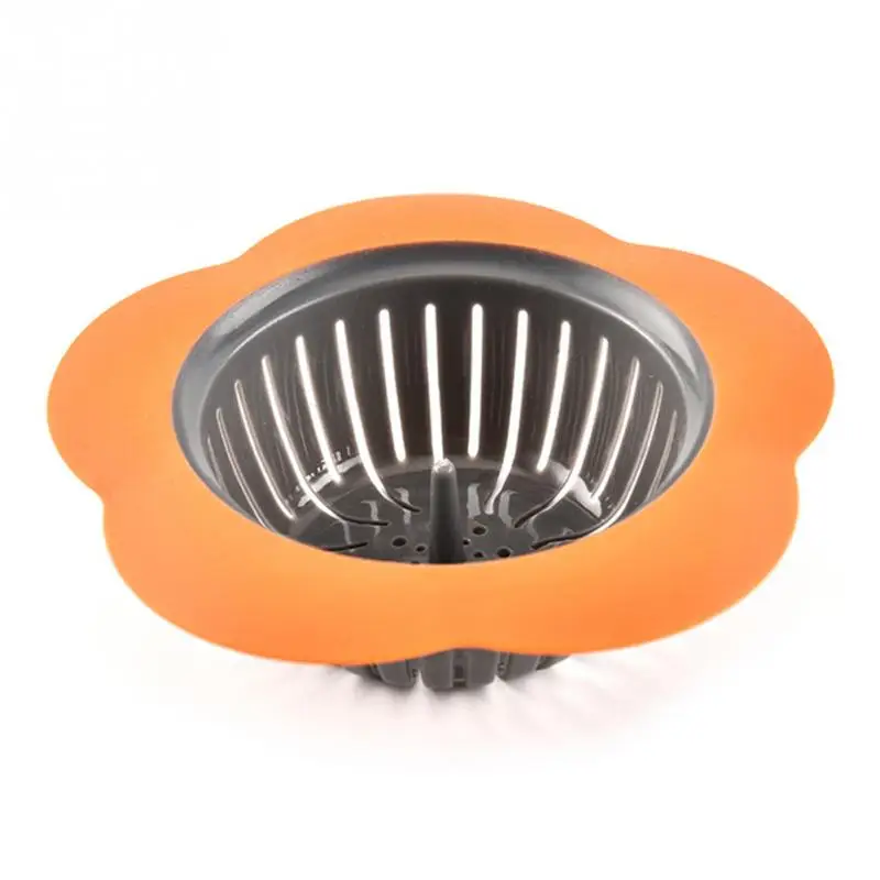 Горячая в форме цветка из силикона TPR Слив для кухонной раковины слив в ванной раковина Крышка для дренажа решетка для раковины канализационный фильтр для волос - Цвет: Orange