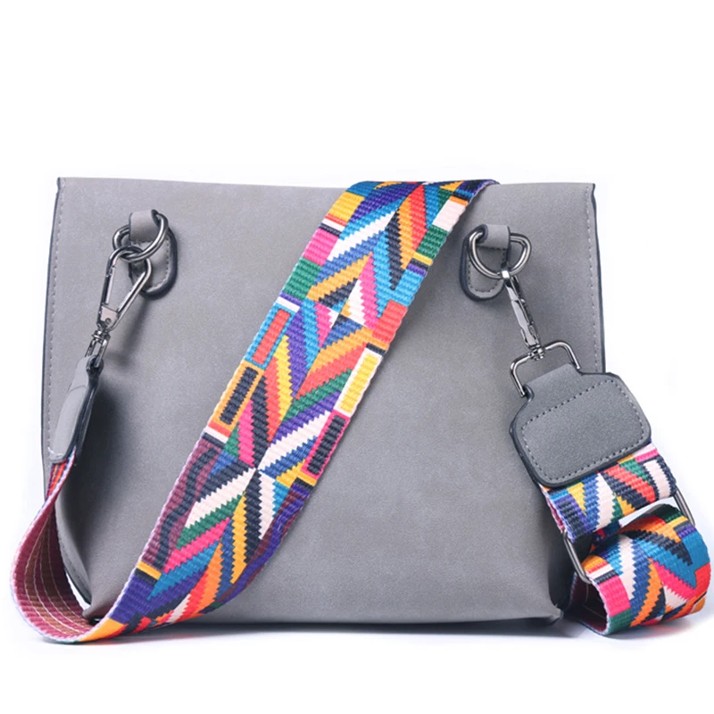 

JIULIN Brand Women Messenger Bag Crossbody Bag tassel Shoulder Female Designer Handbags Women with colorful strap