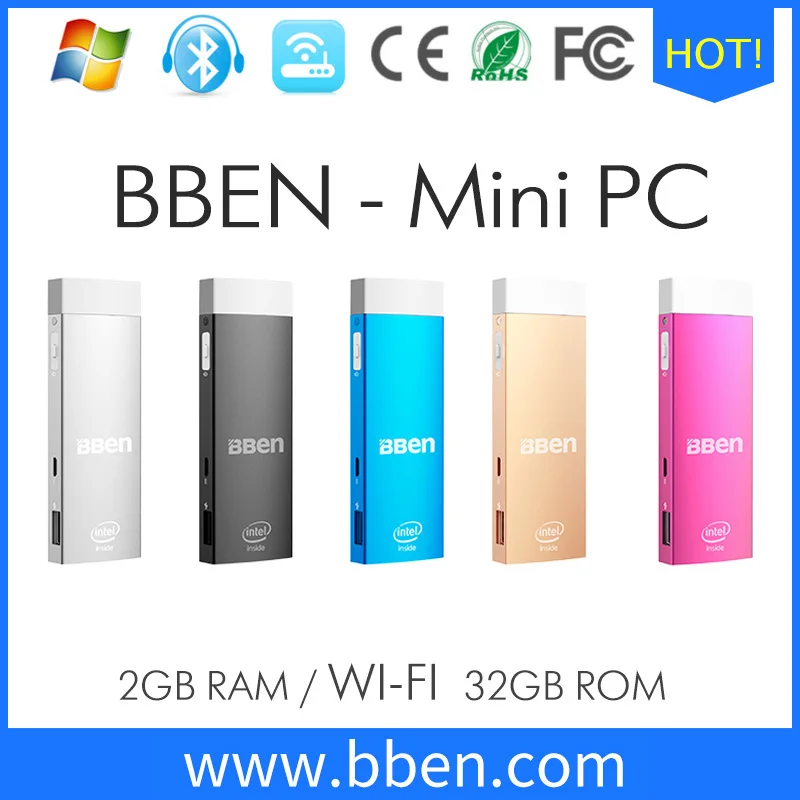 BBEN Mini PC Intel Windows 10&Android 5.1 Dual OS CPU Z8350 Quad Core RAM 2G ROM 32G HDMI WiFi BT4.0 USB2.0/3.0 TF Card computer
