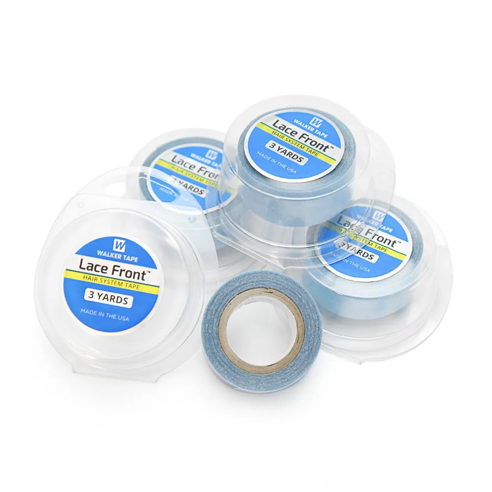 Quality 1.27cm*3 yards NEW Super Strong Blue Tape Double-sided Adhesive Glue Tape for Hair Extension/Lace Wig/Toupee Walker Tape