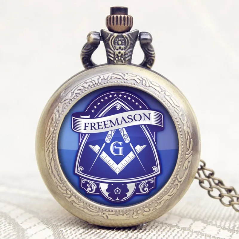 Высокое качество Ретро масонская карманные часы Цепочки и ожерелья Для мужчин Для женщин масоном масонство Quratz часы