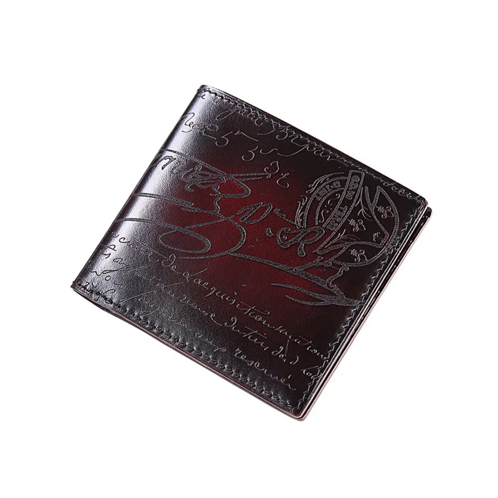 

TERSE_Engraving service handmade genuine leather short wallet men high quality 4 colors in stock customize logo wholesale price