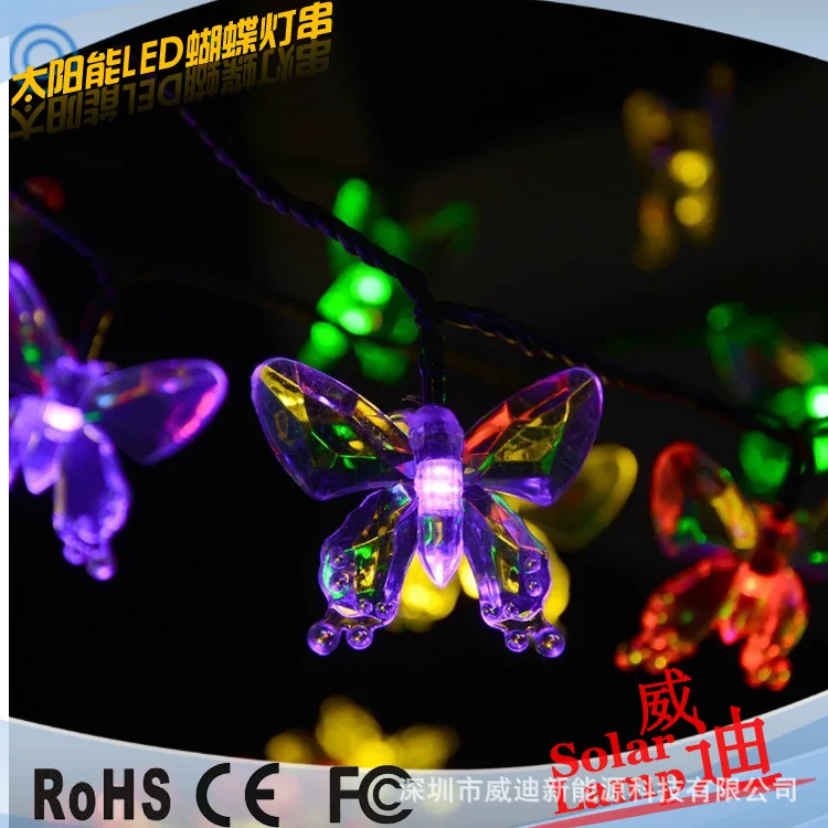 

Solar lamp string 30LED butterfly shape garden Christmas Decorative Lantern Festival Lantern Festival