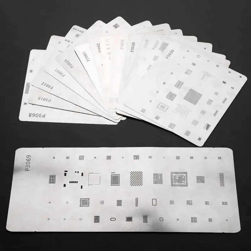 

14PCS Multi-Purpose BGA Reballing Stencil Template BGA IC Chipset for iPhone Repair Tools for iPhone 8 Plus X 8 7 Plus
