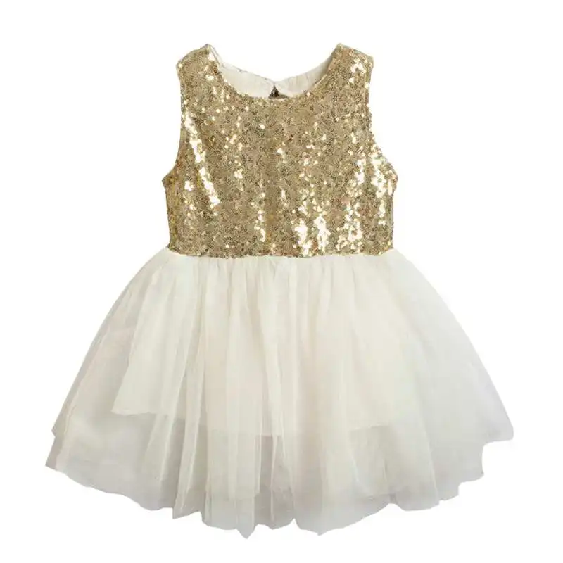 Buy Cheap Summer Cute Girls Sleeveless Sequins Dress Party Dress 3-9T