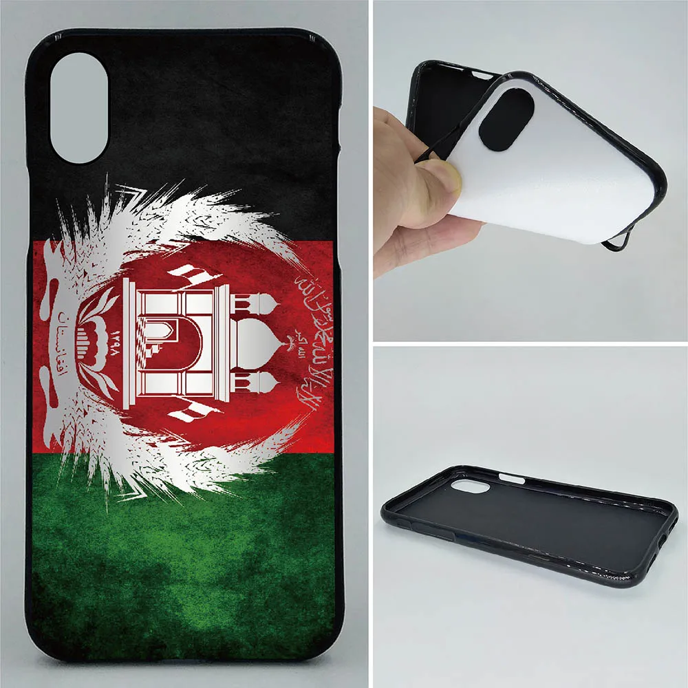 Phone Case For iPhone X XR XS Cases afghanistan flag 2D Paiting Back Silicon Cover For iPhone XS