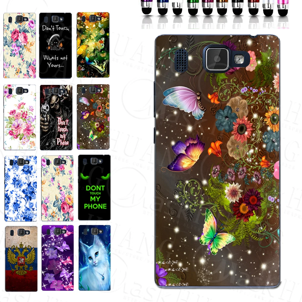 

Luxury Flora Butterfly Case Print TPU Cover Bag Shell Housing for Prestigio Grace Q5 PSP5506DUO With Free Stylus pen