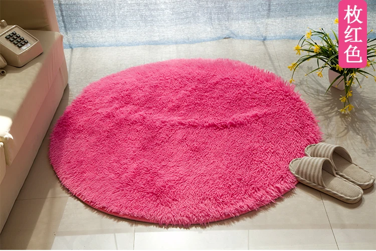 Diam 80 см/100 см круглые плюшевые Нескользящие ковры для кухни впитывающие коврики для ванной комнаты мягкий коврик для йоги коврик для спальни