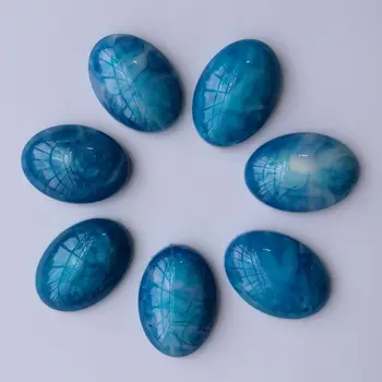 

Diameter 18x25mm Oval Resin Stone High Guality Cabochon Dome Flat back beads DIY Jewelry Finding Cameo Pendant Settings E2104